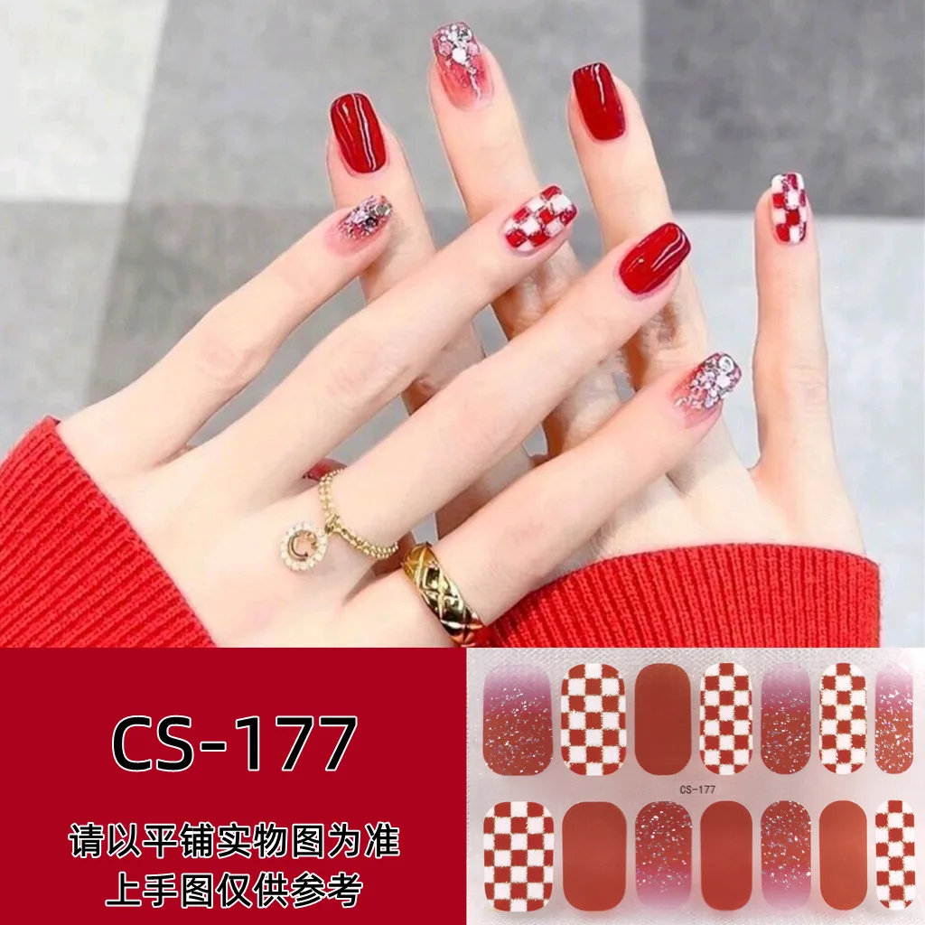 14tips/Sheet Nail Art Stickers Self Adhesive Design Decal Full Cover Gel Wraps Colorful Stickers DIY Beauty Manicure Decoration