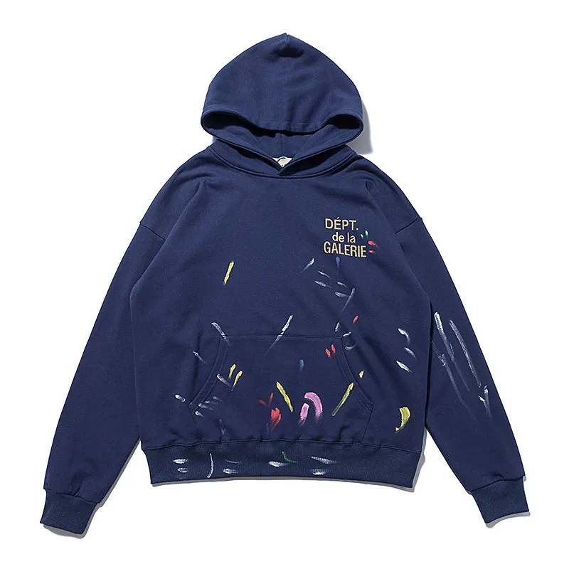 GALLERY DEPT Ink splashing graffiti hoodie casual cotton hooded sweater