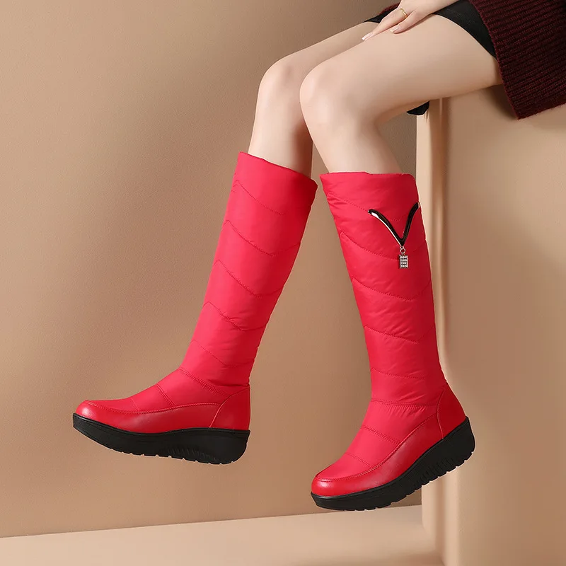 Women's Boots Autumn  Plush Female Shoes Sexy Thigh High Heels High Sexy Australia Luxury Designer Winter Footwear Round Toe Low