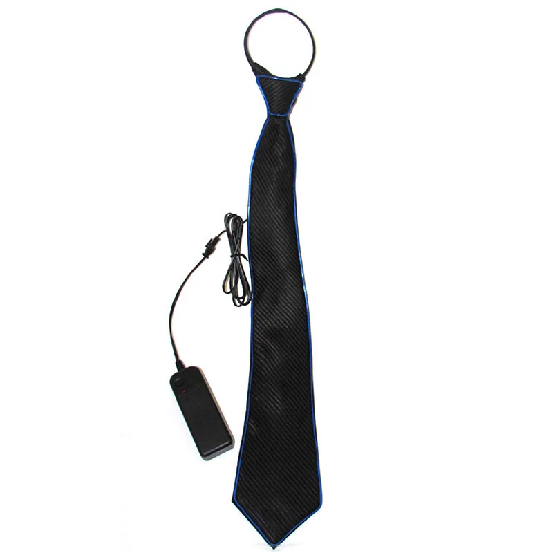 Bar Glowing Light Up Necktie For Men LED Luminous Gentlemen Tie Fluorescent Party Props Neon Tie Glasses Christmas Decor Costume