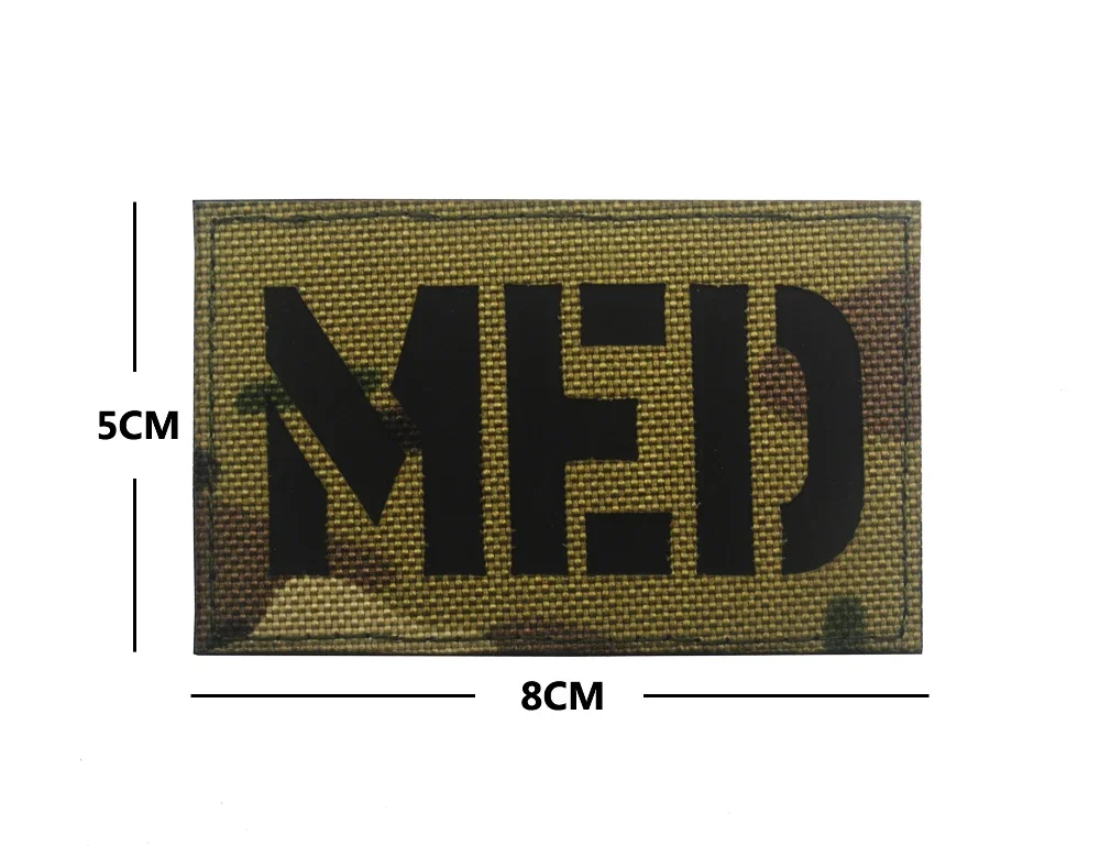 الأشعة تحت الحمراء IR MED الطبية الطبية التصحيح كامو CP EMS EMT العسكرية التكتيكية هوك حلقة التصحيح توهج في الظلام زين شارة