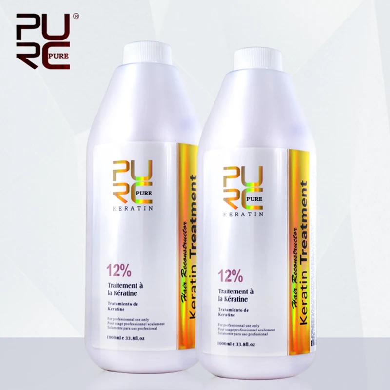 

PURC Keratin Hair Treatment Formalin Straightening Smoothing Brazilian Keratin 1000ml X 2 Bottles Hair Care Products