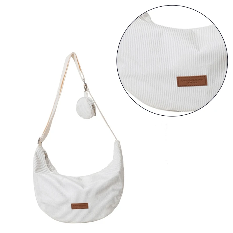 Corduroy Dumpling Bag Crossbody Bags Perfect for Organizing Your Belongings