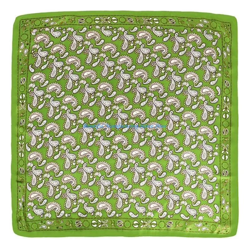 E56A Vintage Pattern Neck Scarf Neckerchief Western Print Bandanna for Music Festival
