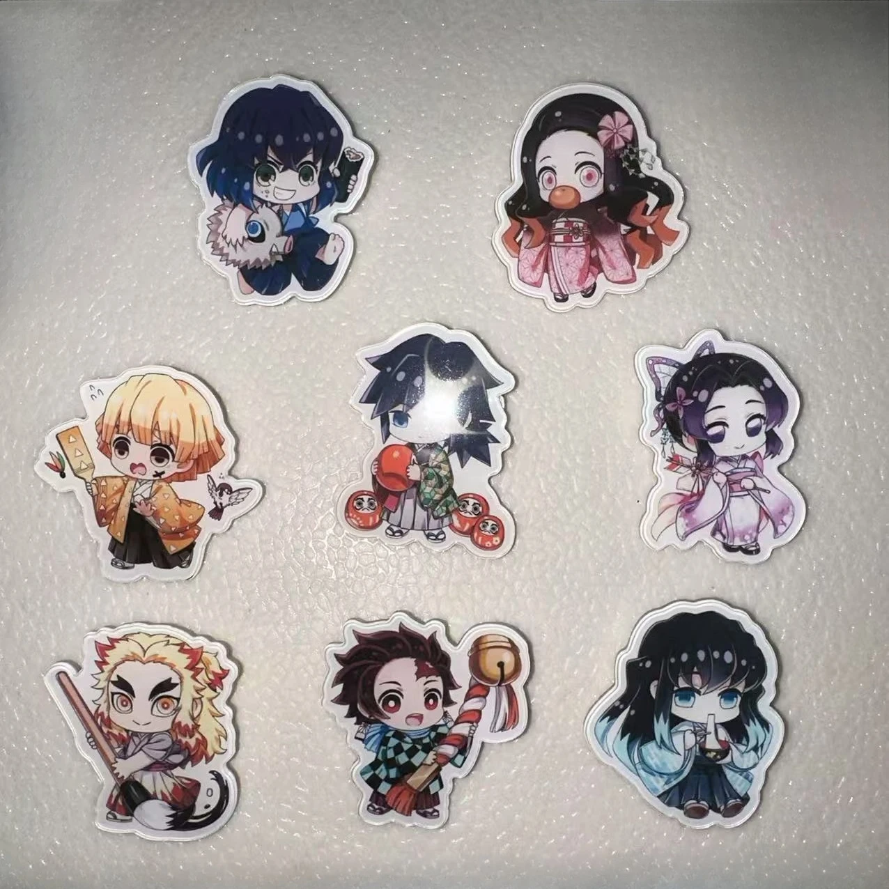 

8 Pcs Demon Slayer Cute Q-version Brooch Kochou Shinobu Kamado Tanjirou Agatsuma Zenitsu Pendant Jewelry Anime Pins Halloween
