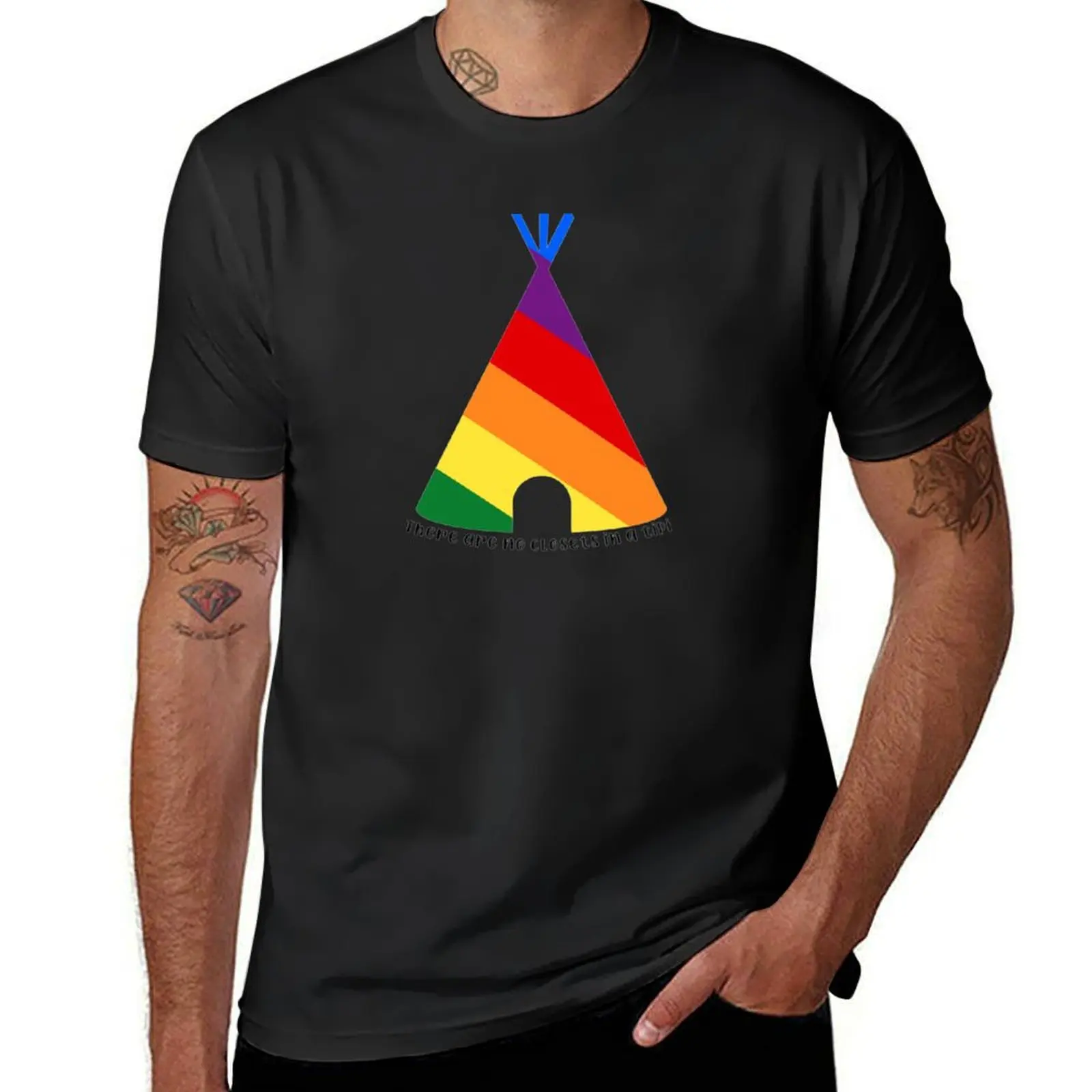 There are no closets in a tipi T-Shirt blanks sweat hippie clothes vintage clothes Men's t-shirts