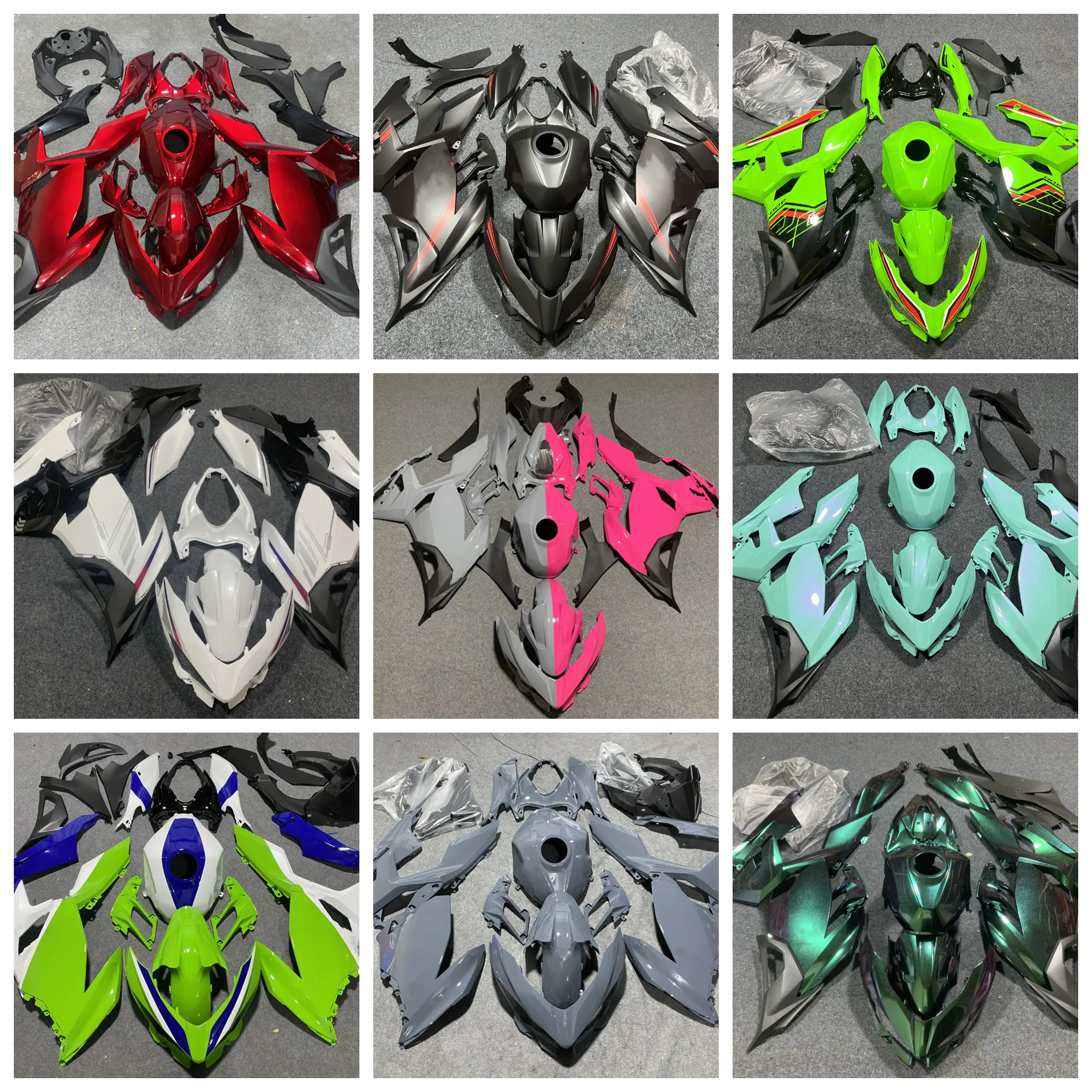 Geeignet für Kawasaki NINJA 400 EX400 2018 19 20 21 22 23 2024 Motorrad modifizierte Verkleidungsteile Zubehör kann individuell angepasst werden.