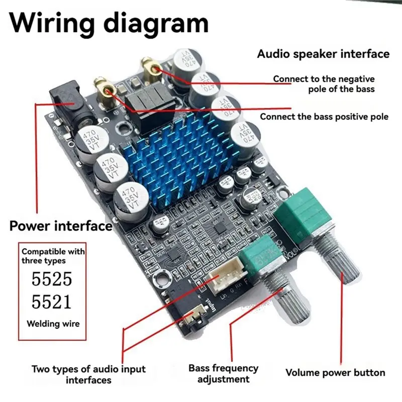 AA08-TPA3116 مضخم الصوت مضخم رقمي مجلس 120 واط أحادية الطاقة أمبير الصوت وحدة تضخيم الصوت DC9-24V المدخلات #2