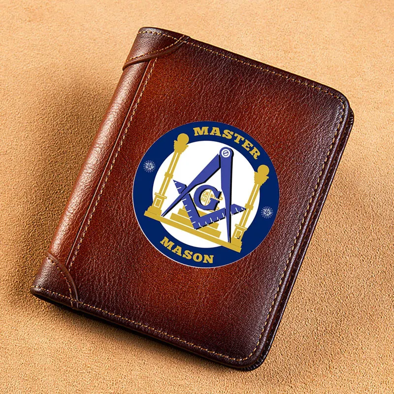 

High Quality Genuine Leather Wallet New Arrivals Master Mason Printing Standard Purse BK1126