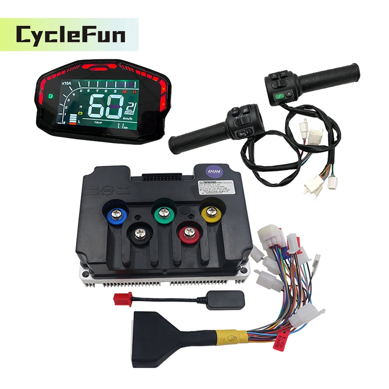 

Контроллер двигателя Fardriver ND961000 96V V2 8-12 кВт, 450А, с дисплеем DKD и дроссельной заслонкой T08 для электромотоциклов и скутеров