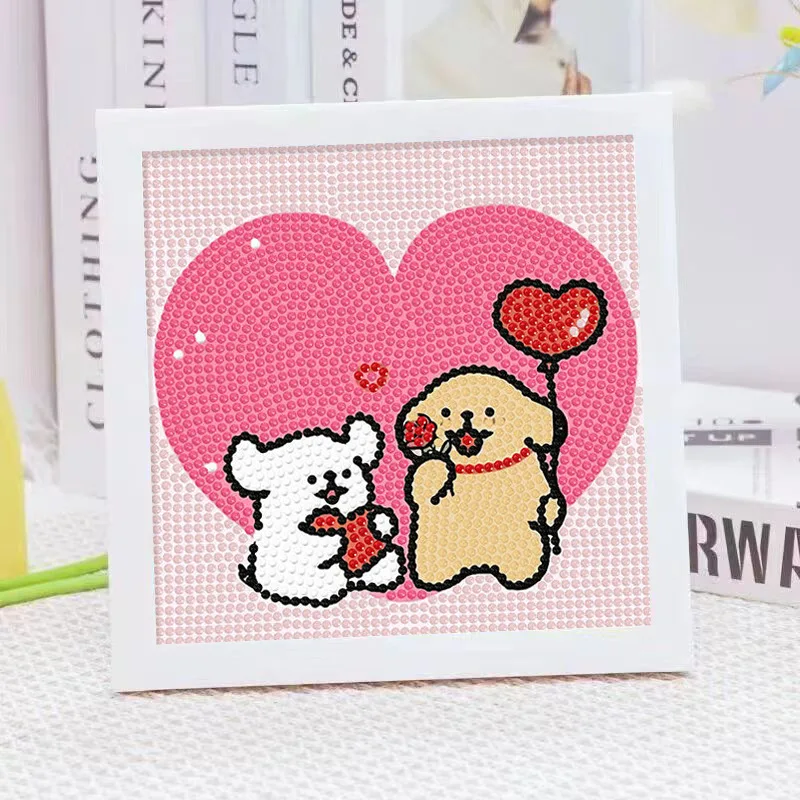 Ins Line Puppy Diamond Painting Diy Handmade Paste Cartoon Diamond Painting Children\'s Birthday Gift