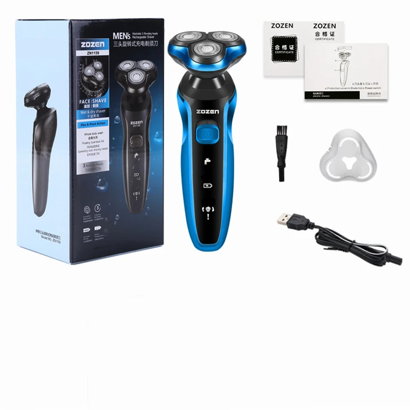 Electric Shaver for Men's Rechargeable Waterproof Electric Razor Beard Trimmer Wet-Dry Dual Use Shaving Machine Facial Epilato