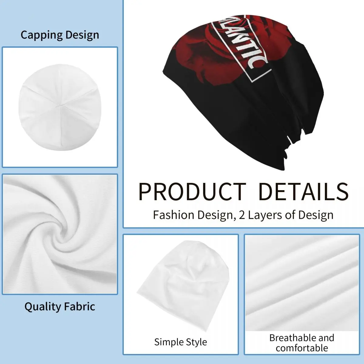 تشيس أتلانتيك روز شعار Skullies Beanies القبعات الدافئة الخريف الشتاء في الهواء الطلق قبعة محبوك قبعات بونيه للجنسين الكبار