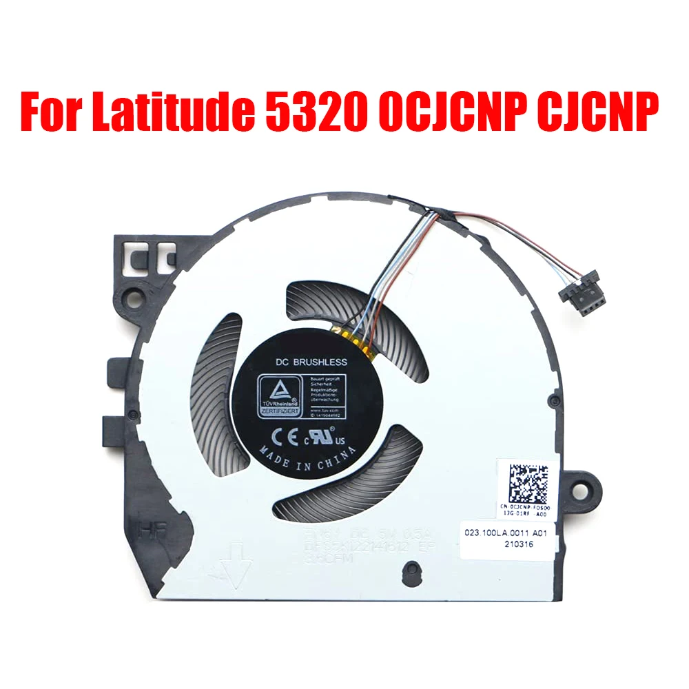 

Laptop CPU Fan For DELL For Latitude 5320 0CJCNP CJCNP DFS5K122141612 FN6Y 5V 0.5A 023.100LA.0011 Compatible EG50040S1-CM30-S9A