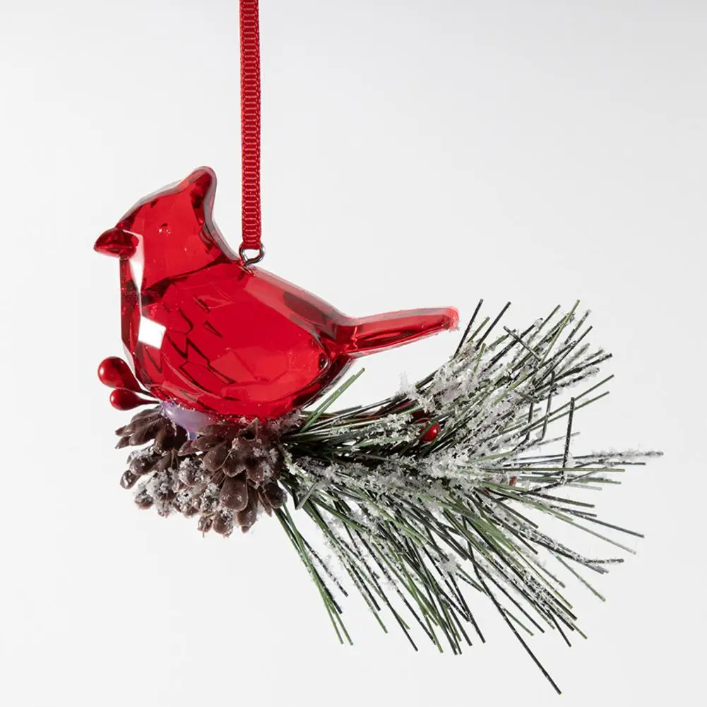 

Acrylic Bird Pendant Hanging Bird Ornament for Christmas Tree Acrylic Bird Pinecone Ornaments Fine Texture Christmas Tree Decor