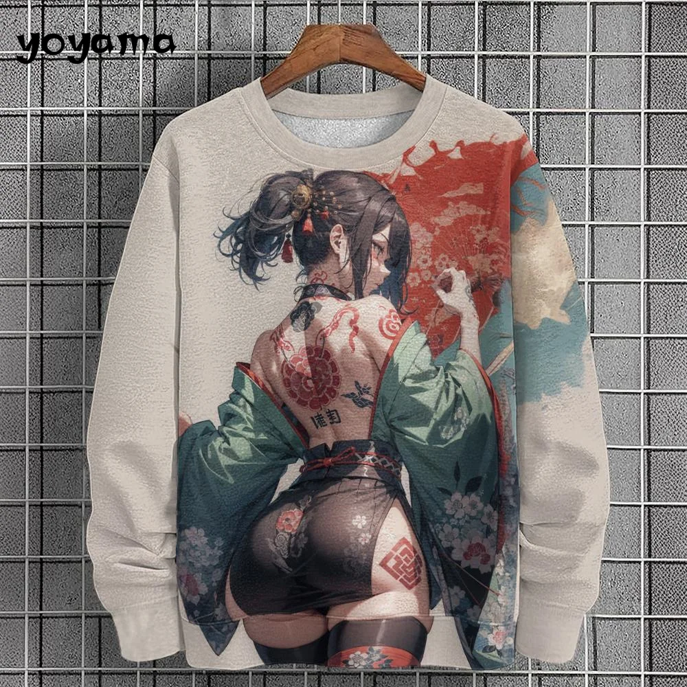 Anime Girl Men's Sweatshirt Autumn Fashion Men Clothing Top Casual Sweatshirts for Men Long Sleeve New in Hoodies Sweatshirts view 4