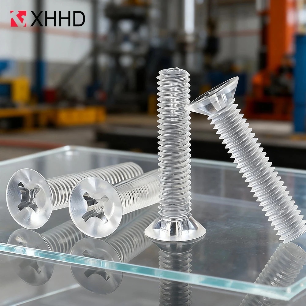 PC Countersunk Phillips Head Screws M2.5 M3 M4 M5 M6 M8 Clear Transparent Invisible Bolts for LED Light Panels Display Showcase