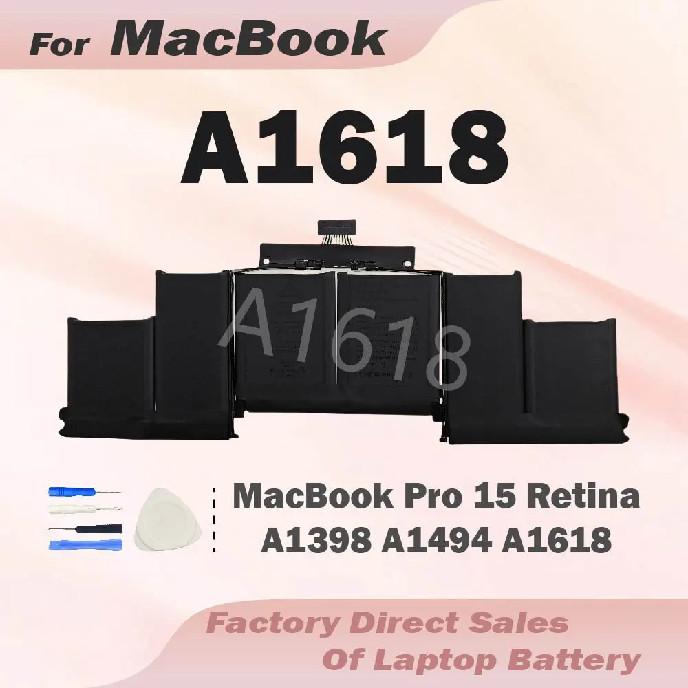Batería A1618 de 8980mAh 102.4Wh para Apple MacBook Pro 15" Retina A1398 año 2015 020-00079 MJLQ2LL/A MJLT2LL/A con herramientas