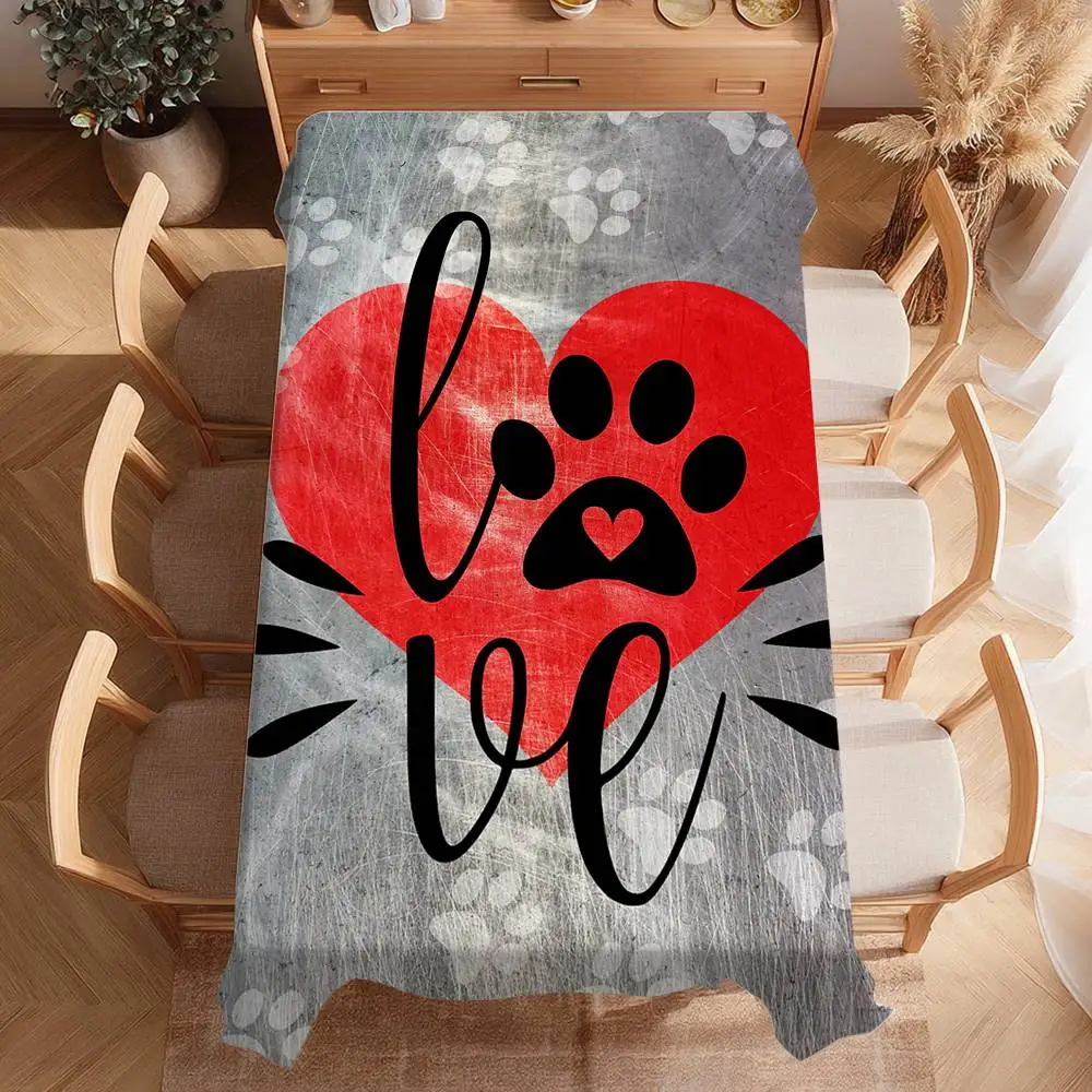 Heartwarming and Inspiring Words Table Cloth Picnic Terrace Restaurant Holiday Party Washable Stain-Proof Polyester Tablecloth