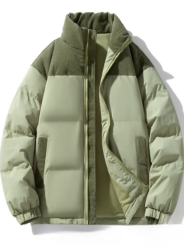 

Thiened Cotton Jaet for Men And Women Casual Warm Windproof Winter Coat with Stand Collar And Zipper Closure Faionable ...