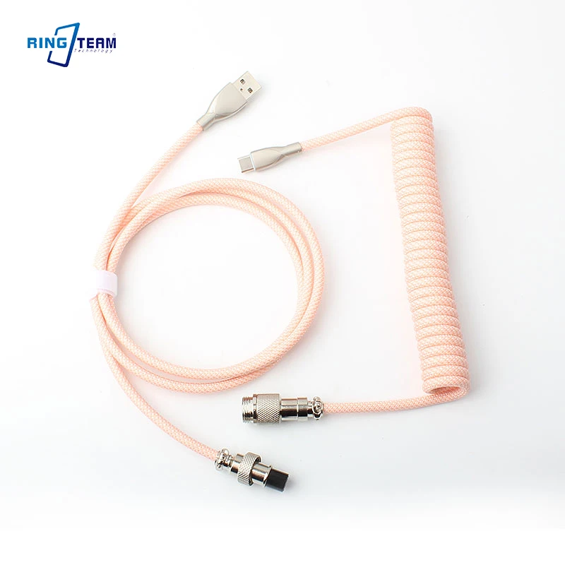

Type C Mechanical Keyboard Coiled Cable USB Keyboard Wire Mechanical Keyboard Aviator Desktop Computer Aviation Connector