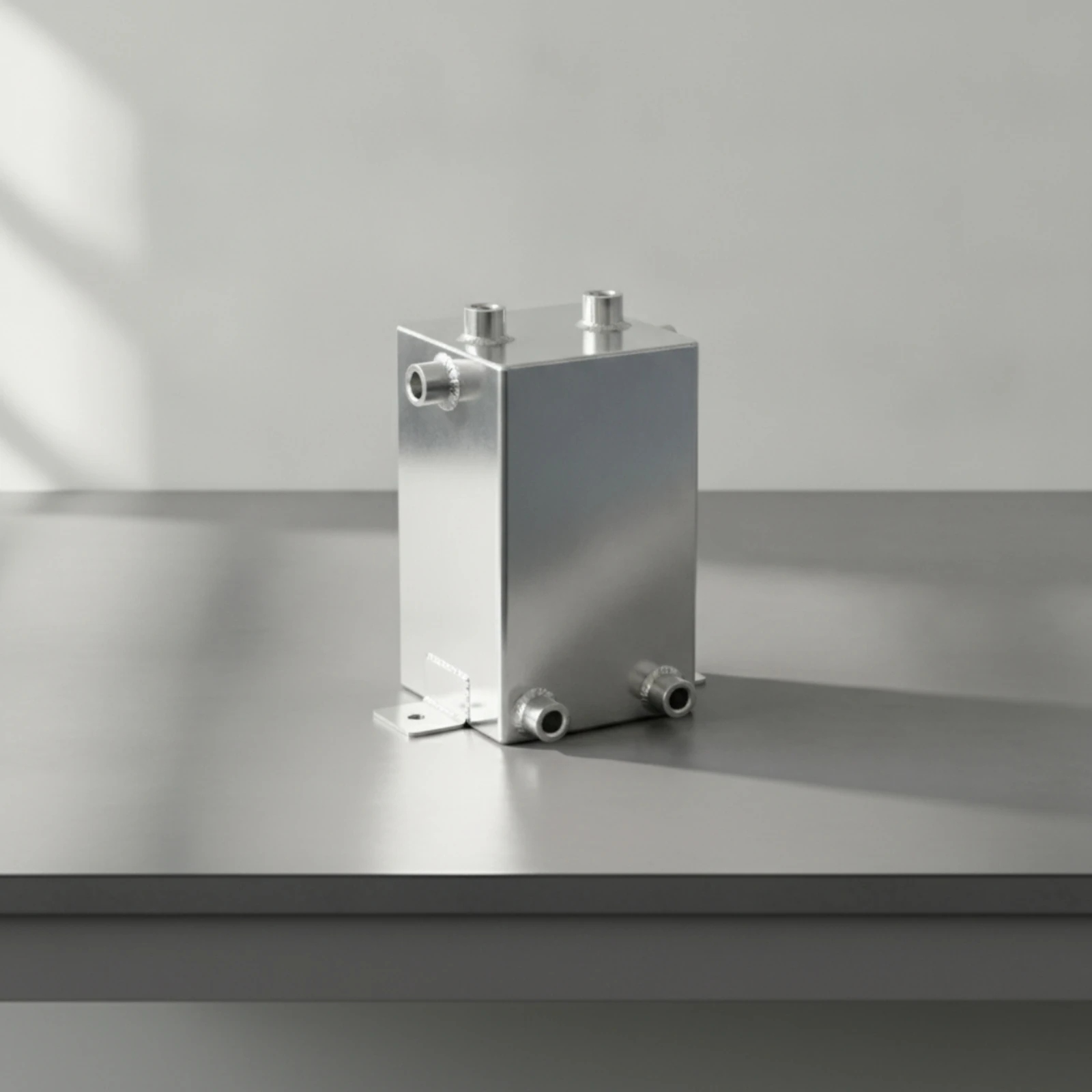 Aluminum Fuel Tank Rust-Resistant Fuel Tank with Threaded Fittings Rectangular Universal for Car Builders