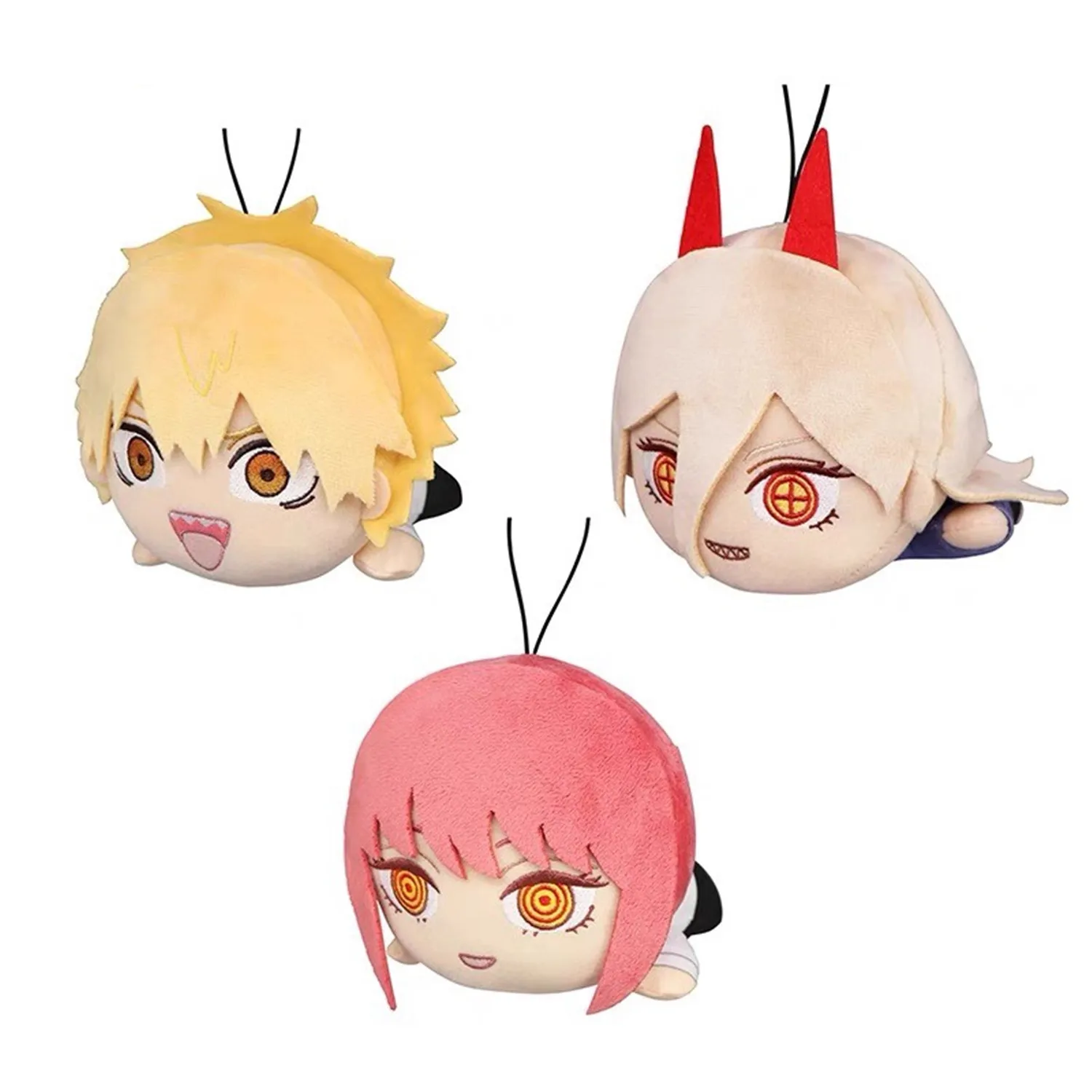 Anime Denji Makima Power Plush Keychains Small Pendant Kids Stuffed Toys For Children 15CM