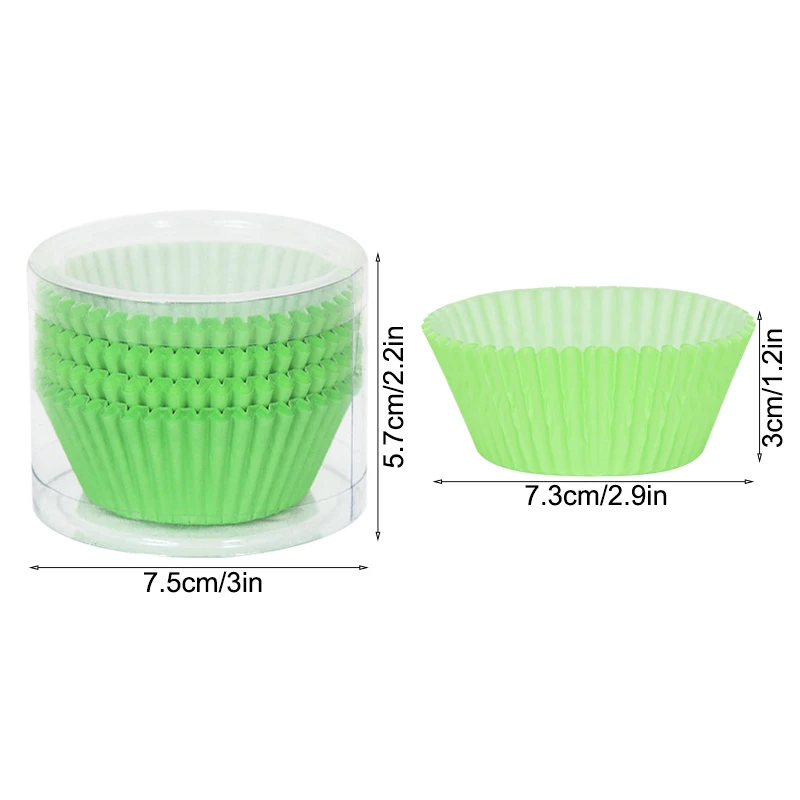 100pcs Muffin Cupcake Paper Liner Baking Cup Oilproof Cake Wrapper Solid Color Baking Birthday Party Tray Cake Decorating Tools