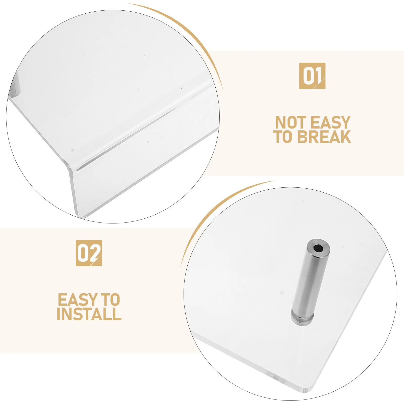 White Acrylic Floating Shelf No Punching Wall Mounted Storage Rack Book Display Decorative Wall Shelf for Bedroom Living Room