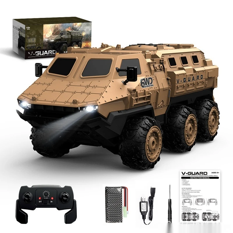 1:16 6wd Gepantserde Rc Auto Simulatie Militaire Transportwagen Hoge Snelheid Klimmen 2.4g Afstandsbediening Kinderen Speelgoed Auto Jongen Geschenken