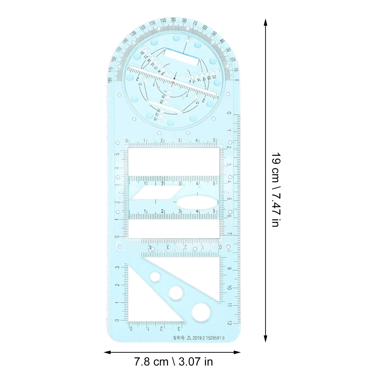 Geometric Drawing Rulers Set Multifunctional Plastic Drafting Template Mathematics Examination School Supply Tools