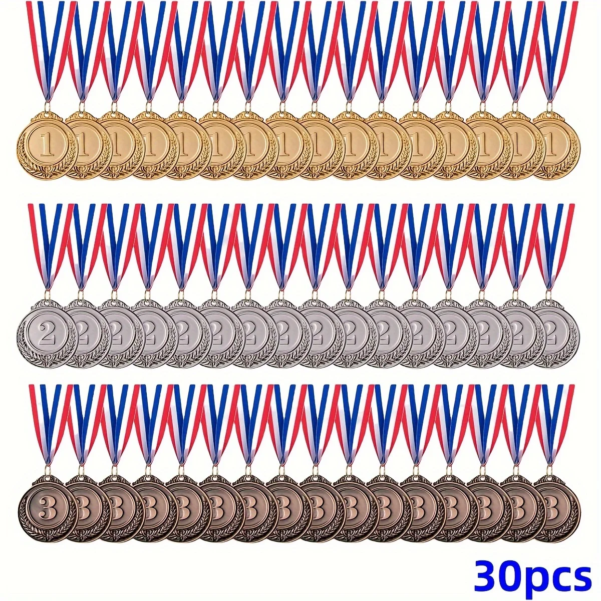 30PCS Zinc Alloy Metal Medals for School Marathon Sports Events - Universal Commemorative Awards Decorative Medal