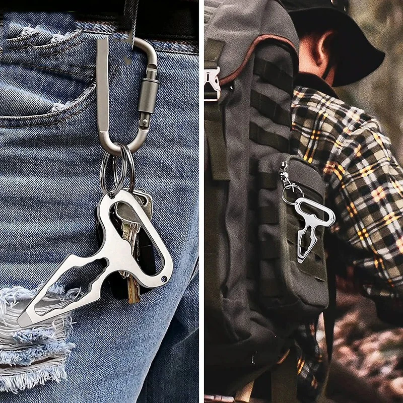 Outdoor EDC Survival Tool, Multifunctional Self-defense Spike,Wrench,Bottle Opener,Keychains for Outdoor,Camping,Hiking,Street