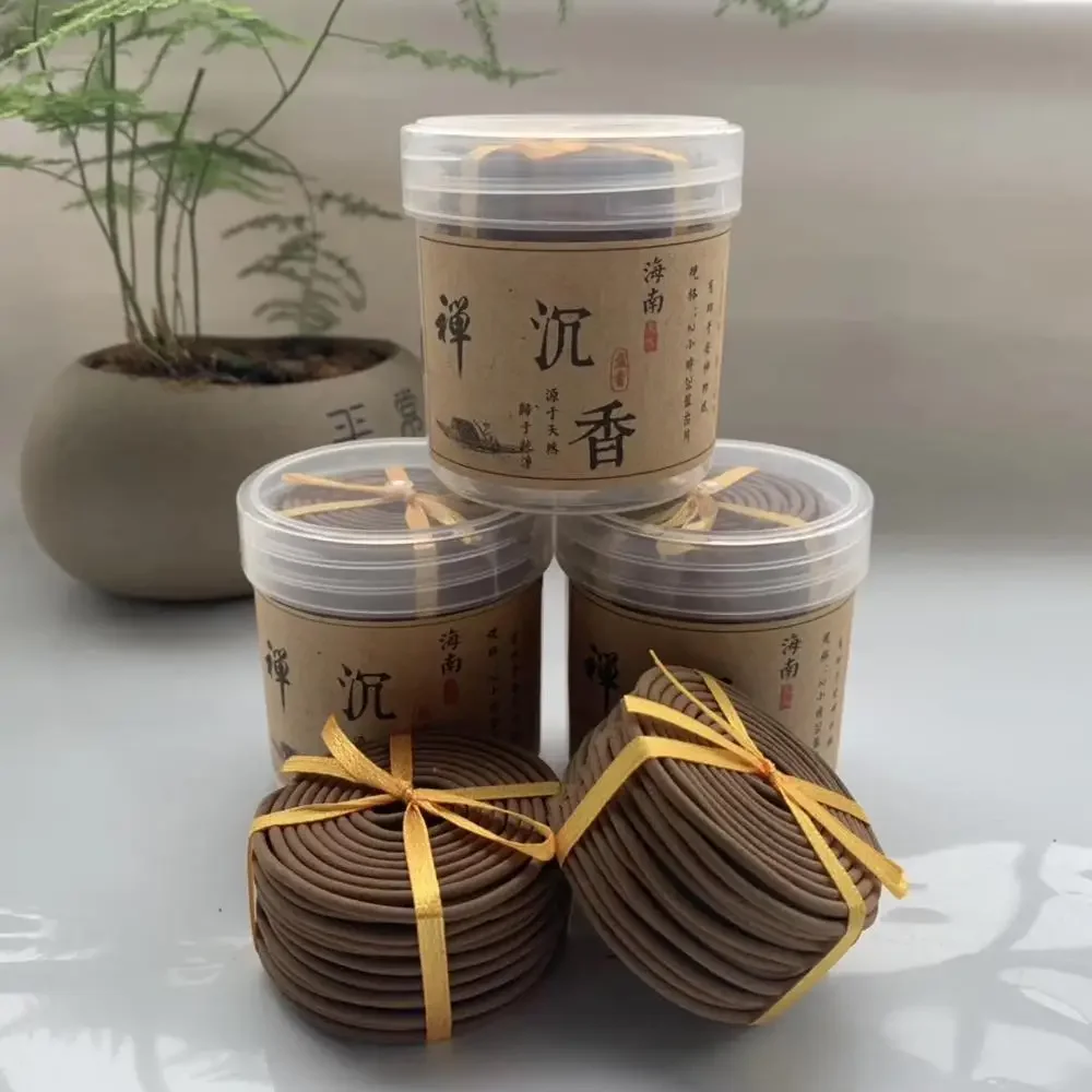 Natural Hainan Agarwood Oud Incense Coil Incense 48 pcs Oudh Incense Natural Aroma Scent Moderate For Yoga Fresh Air