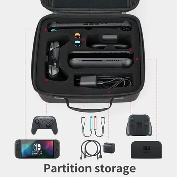 Carrying Case for Switch 2 Portable Large Capacity Protective Travelling Storage Bag for Switch 2 Accessories 2
