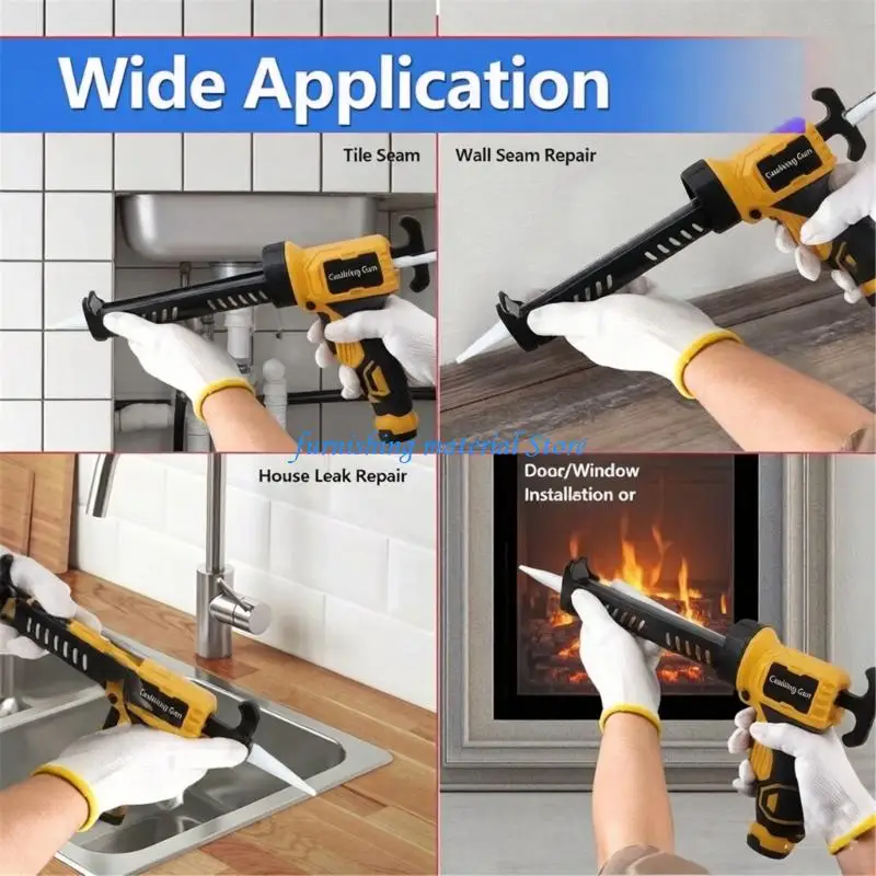 Y5GD Cordless Electric Caulking Dispenser Glass Adhesive Caulking Seal Sealant Tool