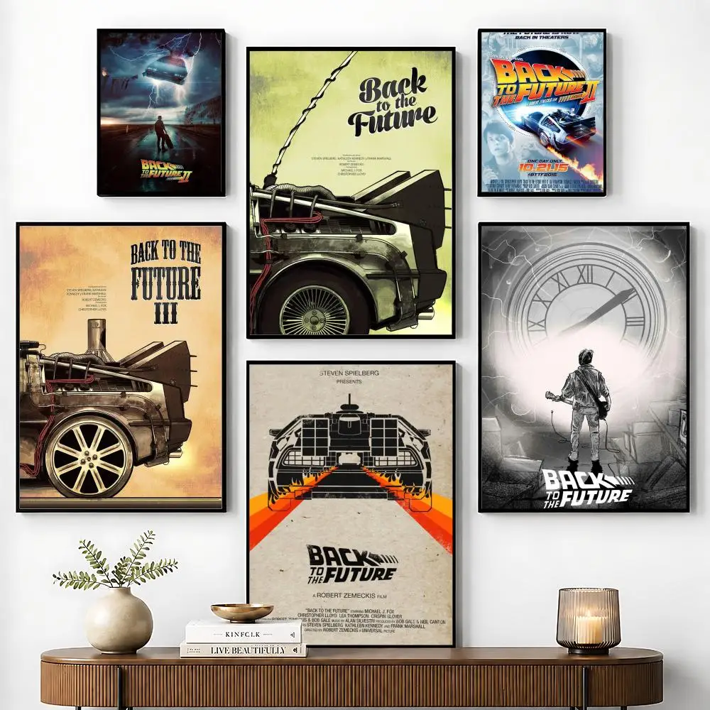 B-Back To The Future Poster Perfect Sticker Self Adhesive for Office Home Theater Wall Art Decor Fancy Gift