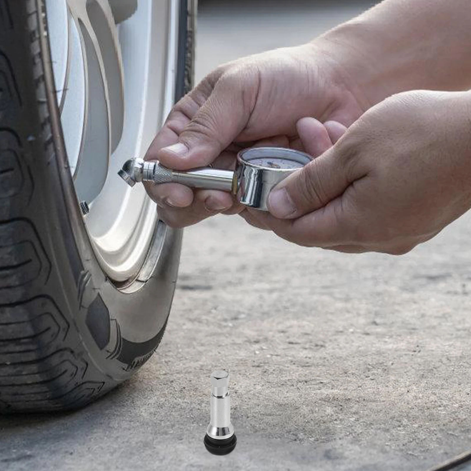

5pcs Tire Stems Tubeless Valves Aluminum Alloy Tire Valve Stem Replacement Kit Valve Core for Car Wheel Maintenance