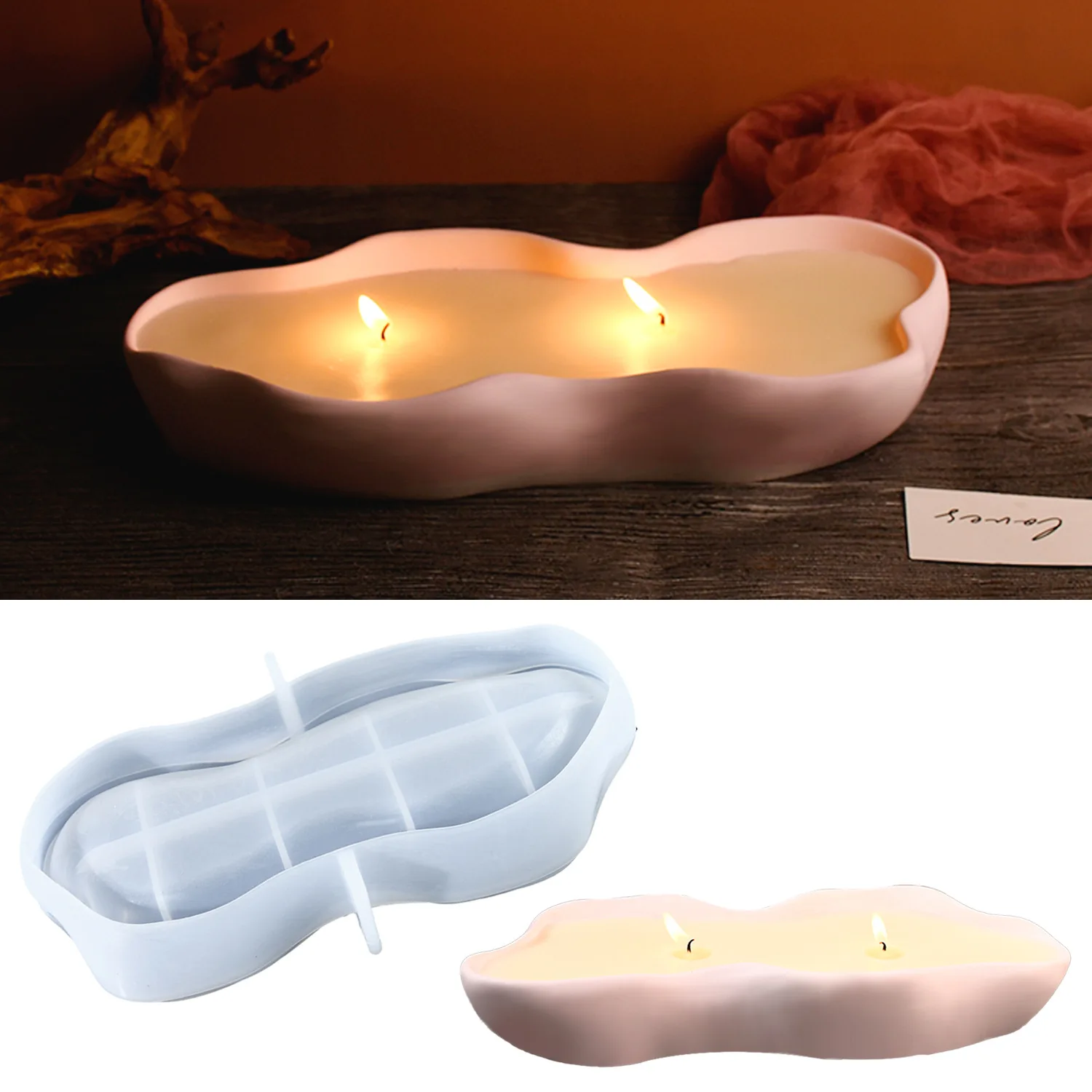 

Concrete Candle Jar Silicone Mold DIY Gypsum Cement Irregular Candle Bowl Storage Plate Silicone Resin Mould for Home Decoration