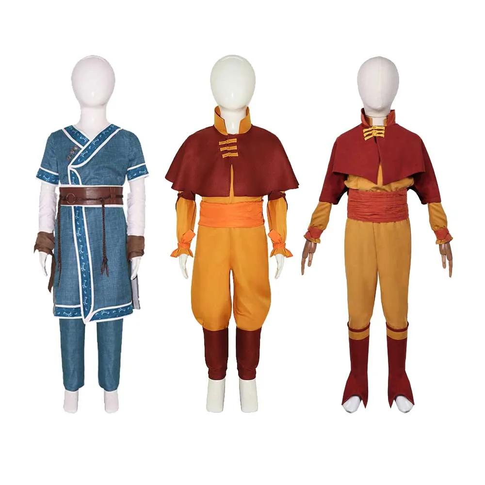 Children Role Play Aang Cosplay Kids Avatar Disguise Costume Anime Last Airbender Fantasia Outfits Halloween Carnival Party Suit