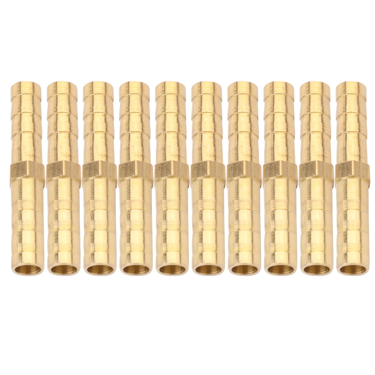 

10 Pcs Copper Pyramid Fittings High Temp Straight Gas Connectors Barbed Tube Adapters Air Joints Brass Barb Fittings