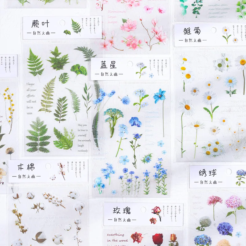 

60 pcs/lot Creative Flower Plant Stickers Cute Decorative Stationery Sticker Scrapbooking DIY Diary Album Stick Label