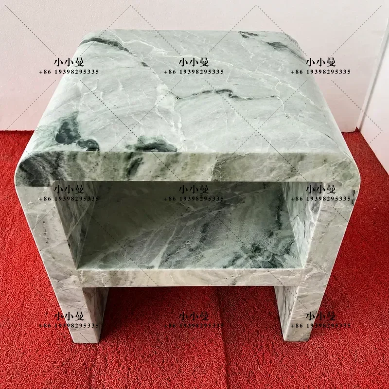 Natural Marble Emerald Green Stool Modern Simple Light Luxury Coffee Table Living Room Dining Table Door Closing Stool
