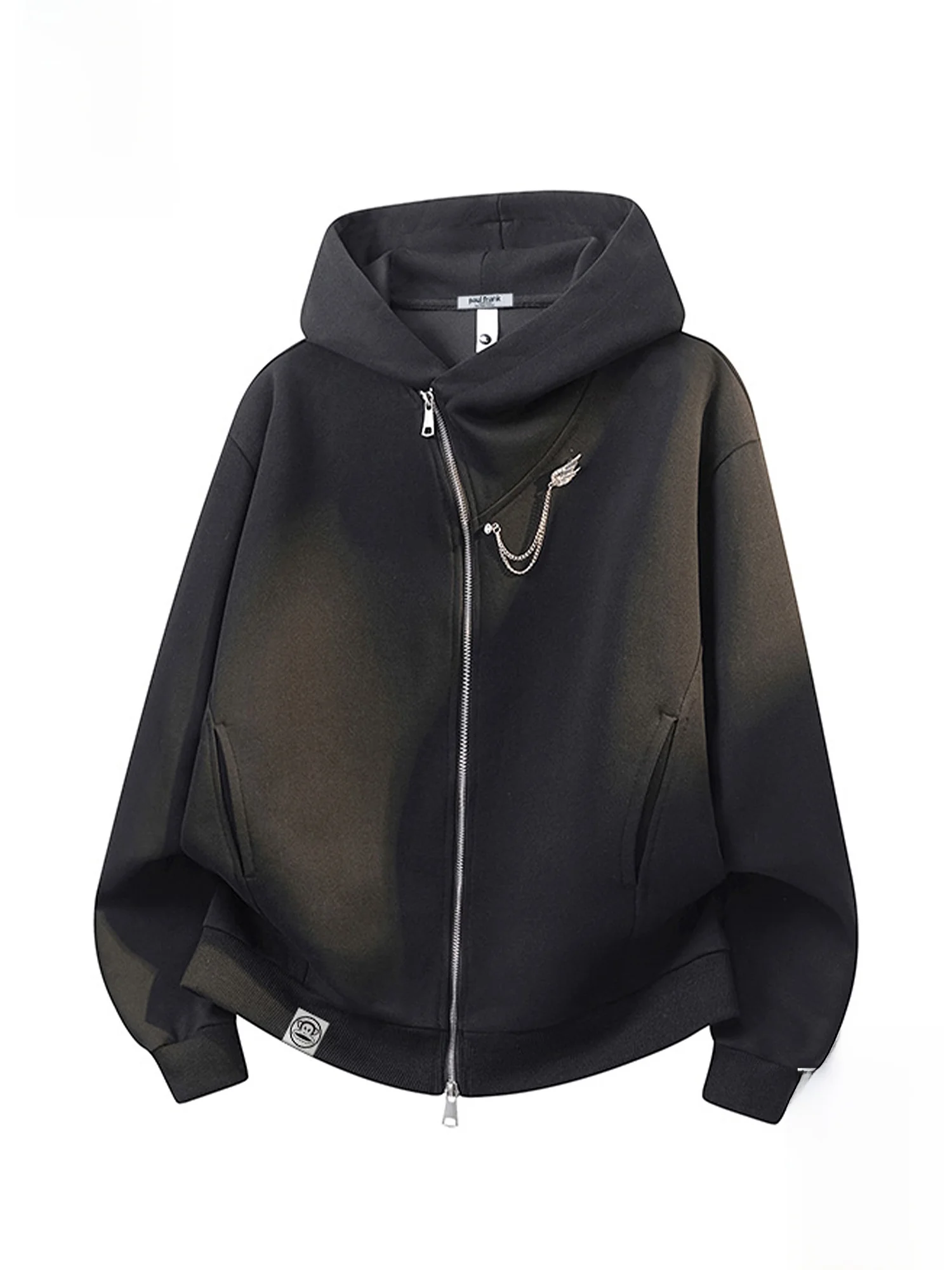 

PaulFrank Loose Fit Hoodie Men's Spring New Sle Zipper Design Comfortable Casual Outerwear with Monkey Face Pattern