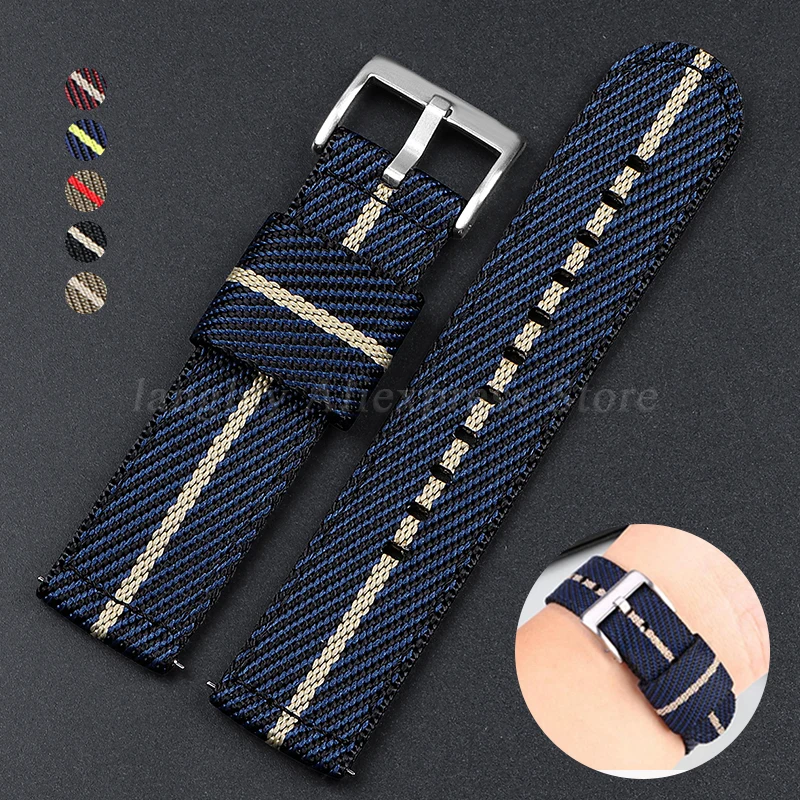 Premium Nylon Watch Strap 20mm 22mm for Omega for Huawei Watch Gt3/Gt4 Band Men\'s Women Quick Release Sport Bracelet Accessories