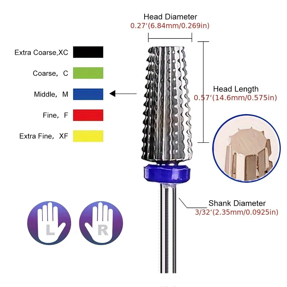 1 pièce/3 pièces en acier au tungstène de qualité professionnelle avec foret à ongles en diamant embouts de dissolvant de cuticules, pour perceuse à ongles électrique Compatible,