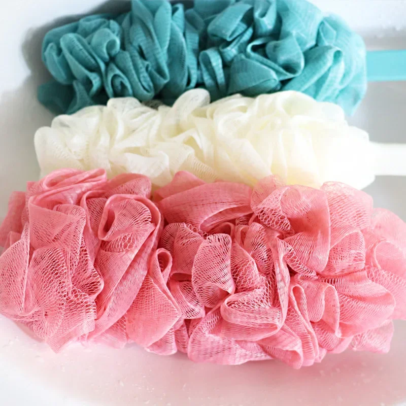 Long Handle Bath Brush Enlarged Bath Ball Flower Back Scrubber Body Brush Wash Sponge Exfoliating Shower Rich Foam Bath Sponge