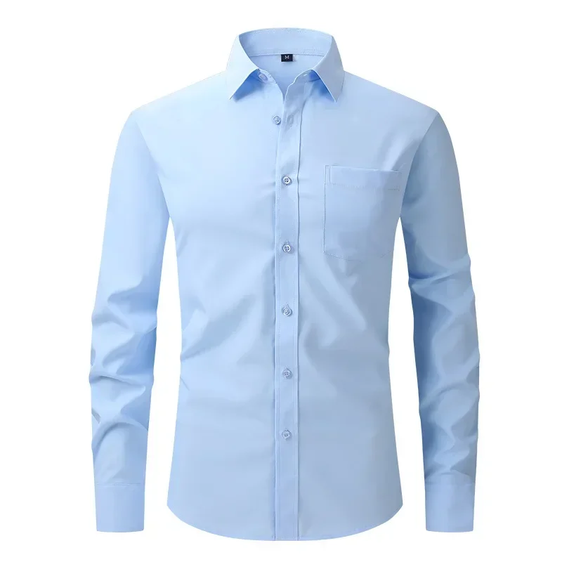 US US Size Elastic Shirt New Men's Business and Leisure Long Sleeved Shirt Slim Fit Professional Dress Best-selling Seasonal Style - Aliexpress Deal