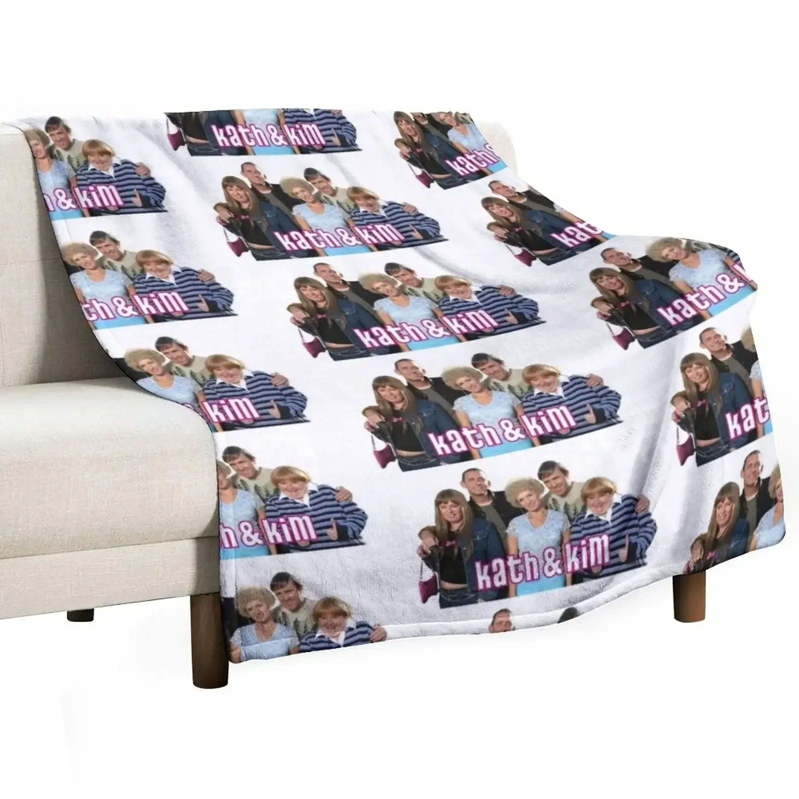 Kath and Kim: Group Photo (Kath, Kim, Sharon, Kel & Brett) Throw Blanket For Baby Soft Plaid Flannels Luxury Thicken Blankets