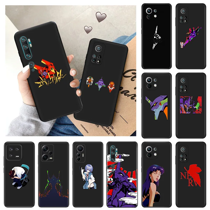 Soft Cases for Xiaomi 13 12 Lite 12t 12x Redmi Note12 Note13 Pro 5G 13c 4G 12c 12s NEONS N_EVANGELIONS Black Phone Case Cover